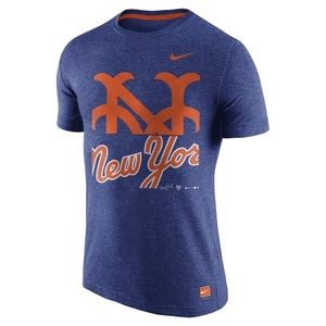 Nike New York Mets Heathered Royal Cooperstown Collection Tri-Blend Medium Tee